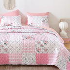 YIKUSH Quilt Sets Queen Size Floral Quilt Set 3 Pieces Bedding Set Bedspreads by YIKUSH