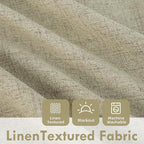 DriftAway Double Layer Linen Blackout Tie Up Curtains Thermal Insulated Fully - Image 3
