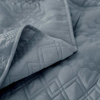 WDCOZY Boho Blue Grey Quilt King Size Bedding Sets - Image 6