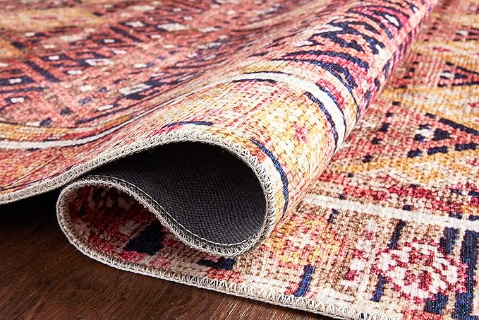 Loloi Layla Collection LAY-15 Magenta/Multi 2'-3" x 3'-9" .13" Thick Accent Rug - Image 6