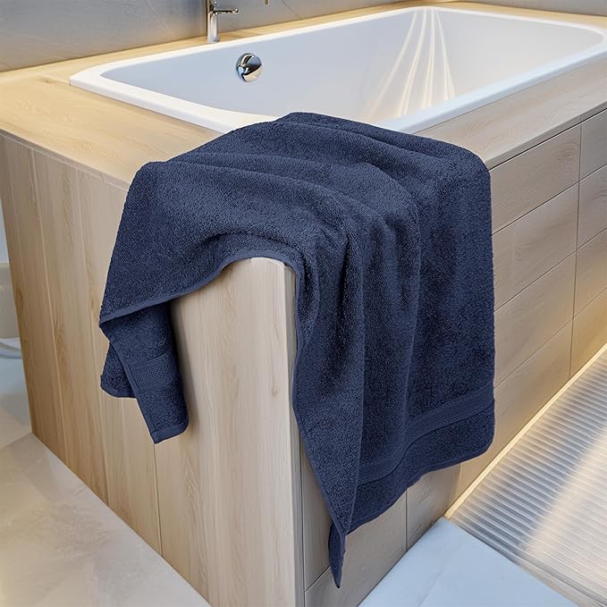 Commercial Bulk Pack of 12 Large Bath Towels – 100% Cotton Terry 24" x 50" – - Image 2