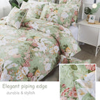 FADFAY Floral Duvet Cover Set Full 100% Cotton Girls Bedding 600 TC Mint Green - Image 6