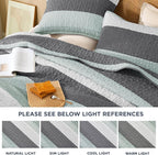 Litanika Oversized King Quilt Set Sage Green, 128x120 Stripe Bedspread Coverlet - Image 6