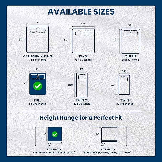 Full Size Mattress Protector Waterproof 2 Pack, Premium 200 GSM Terry Mattress - Image 3