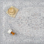 Grey 5x7 Area Rug Washable Vintage Carpet - Image 9