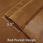 Joydeco Camel Brown Velvet Curtains 63 inch Length 2 Panels, Luxury Blackout - Image 5