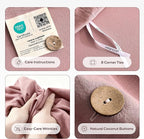 JELLYMONI 100% Washed Cotton Duvet Cover Queen – Soft, Breathable Linen-Look - Image 4