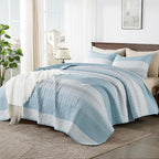 Andency King Size Quilt Set Aqua Blue, 3 Pieces Summer Ultra Soft Lightweight - Image 6
