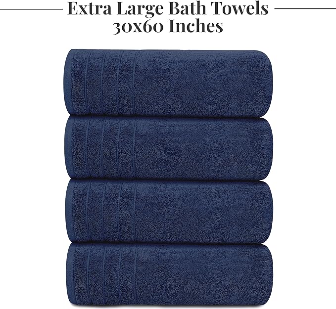 Tens Towels Pack of 4 Extra Large Bath Towels 30 x 60 Inches, 100% Cotton - Image 5