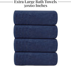Tens Towels Pack of 4 Extra Large Bath Towels 30 x 60 Inches, 100% Cotton - Image 5