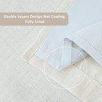 DriftAway Double Layer Linen Blackout Tie Up Curtains Thermal Insulated Fully - Image 2