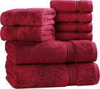 Superior Egyptian Cotton 8-Piece Towel Set, Guest Bath Decor Essentials - Image 2