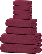 Tens Towels Pack of 8 Towels Set, 2 Extra Large Bath, 2 Hand, 4 Washcloths by TensTowels