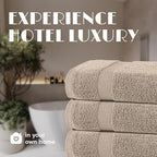 White Classic Wealuxe Taupe Bath Towels 24x50 Inch, Cotton Towel Set - Image 7