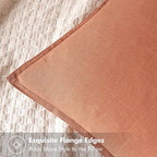 MIULEE Decorative Linen Pillow Covers 20x20 Inch Coral ​Boho Farmhouse​ - Image 2