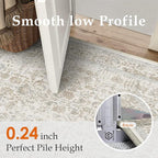 Taupe Runner Rug 2'6"x14' Washable Carpet - Image 3