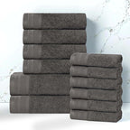 Superior Honeycomb 100% Cotton 500 GSM 12 Piece Bath Towel Set, 6 Washcloths - Image 2