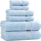 Superior Egyptian Cotton 6-Piece Towel Set, Bathroom Essentials, Towels by SUPERIOR