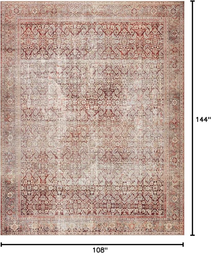 Loloi Layla Collection LAY-11 Cinnamon/Sage 9'-0" x 12'-0" .13" Thick Area Rug - Image 2