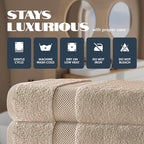 White Classic Luxury Bath Towels Set of 4 Large - Image 5