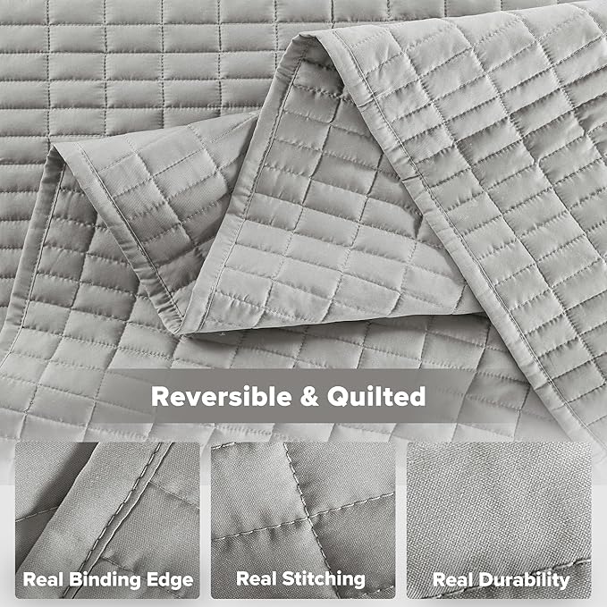 Comfort Spaces King Quilt Set Modern Reversible Diamond Coverlet Bedding Set - Image 6
