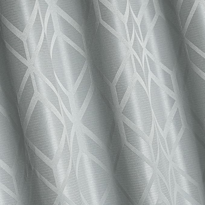 Amazon Basics Jacquard 2-Piece 100% Blackout Curtains, Living Room and Bedroom - Image 3