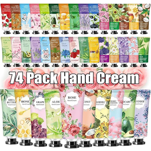 74 Pack Hand Cream Gift Set For Women and Girls, Mothers Day Gifts Bulk by Layhomo
