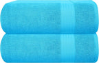 GLAMBURG Premium Cotton Oversized 2 Pack Bath Sheet 35x70-100% Pure Cotton by GLAMBURG