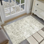 2x3 Entryway Area Rug Vintage Neutral Washable Small Carpet Indoor Non Slip - Image 4