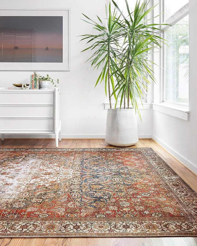 Loloi Layla Collection LAY-05 Ocean/Multi 9'-0" x 12'-0" .13" Thick Area Rug by Loloi