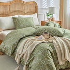 mixinni 3 Pieces Duvet Covers King Size, 100% Cotton Comforter Cover Wildflower - Image 3