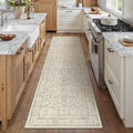 Taupe 2x8 Runner Rug Vintage Area Carpet Hallway Indoor Kitchen Washable Low by PureCozy