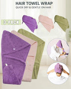 Textila 100% Cotton Hair Wrap Towels - Image 3