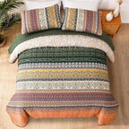 WONGS BEDDING Boho Queen Quilt Set, Fall Lightweight Bed Decor Bedspread - Image 7