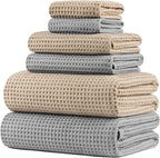 POLYTE 430 GSM Microfiber Quick Dry Lint Free Oversize Bath Towel Set, 6 Piece by Polyte