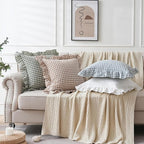 2 Pack Sage Green/White Plaid Ruffle Throw Pillow Covers Farmhouse Checkered - Image 8