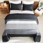 Litanika Quilt King Size Black, Soft Lightweight Polyester Comforter Bedding Set - Image 3