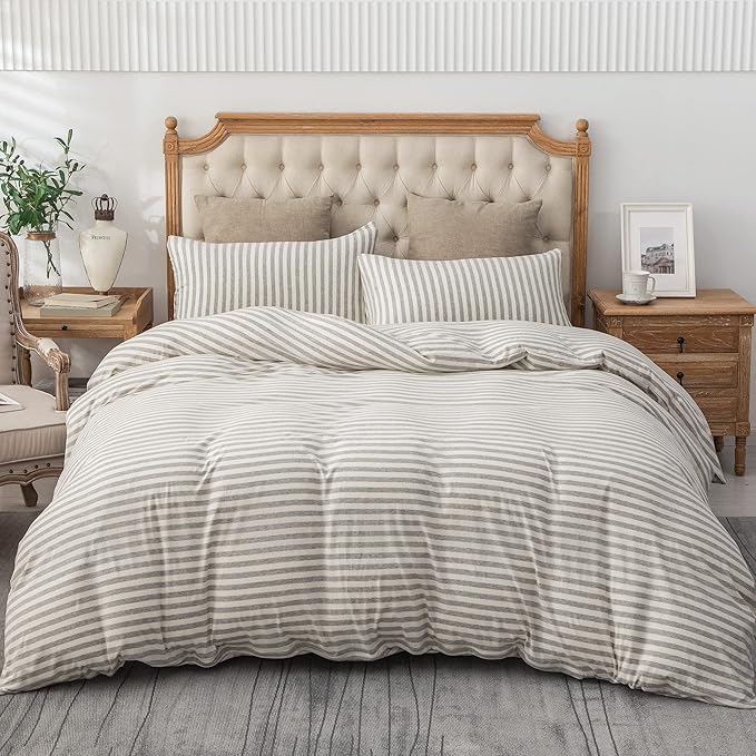 PURE ERA Jersey Knit Duvet Cover Set 100% T-Shirt Heather Cotton Super Soft - Image 3