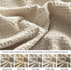 WDCOZY 100% Cotton Luxury Honeycomb Duvet Cover Set Queen Size - Image 4