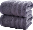 Bath Towels 2 Pack, 30 x 60 Inches, Large 100% Cotton Towels, Comfortable by Velqora