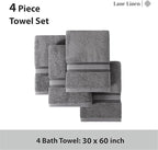 LANE LINEN 100% Cotton 4 Pack Bath Towels Set - Image 4