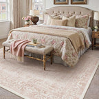 Pink Area Rug 8x10 Machine Washable Large Vintage Living Room Distressed Non - Image 6