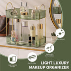 Akinbas 2 Tier Bathroom Organizer Countertop Makeup Perfume Tray Skincare - Image 3