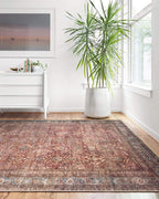 Loloi Layla Collection LAY-01 Brick/Blue 2'-6" x 12'-0" .13" Thick Runner Rug - Image 9