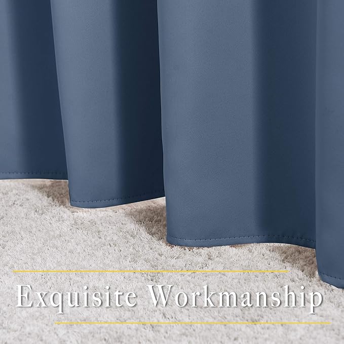 NICETOWN Stone Blue Blackout Doorway Curtains 80 inches Long, Grommet Light - Image 6