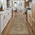 Brown 2x8 Runner Rug Hallway Non Slip Kitchen Vintage Distressed Long Carpet by PureCozy