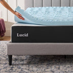 LUCID 3 Inch Gel Memory Foam Mattress Topper, Twin XL size – 5 Zones – Cooling - Image 6