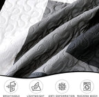 Tyrot 3 Piece Black Grey Quilt Set King Size Black White Gray Geometric - Image 6