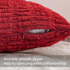 Aegero Pack of 2 Christmas Red Corduroy Decorative Throw Pillow Covers 16x16 - Image 3