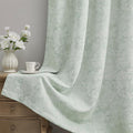 Beauoop Green Floral Jacquard Blackout Curtains 84 Inches Long 2 Panels by Beauoop
